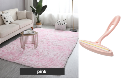 ⏳Limited-time 60% off⏰Plush Floor Mat with Gradient Color - High-Density Faux Fur & Non-Slip: Perfect for Living Room/Bedroom (Safe for Kids!)