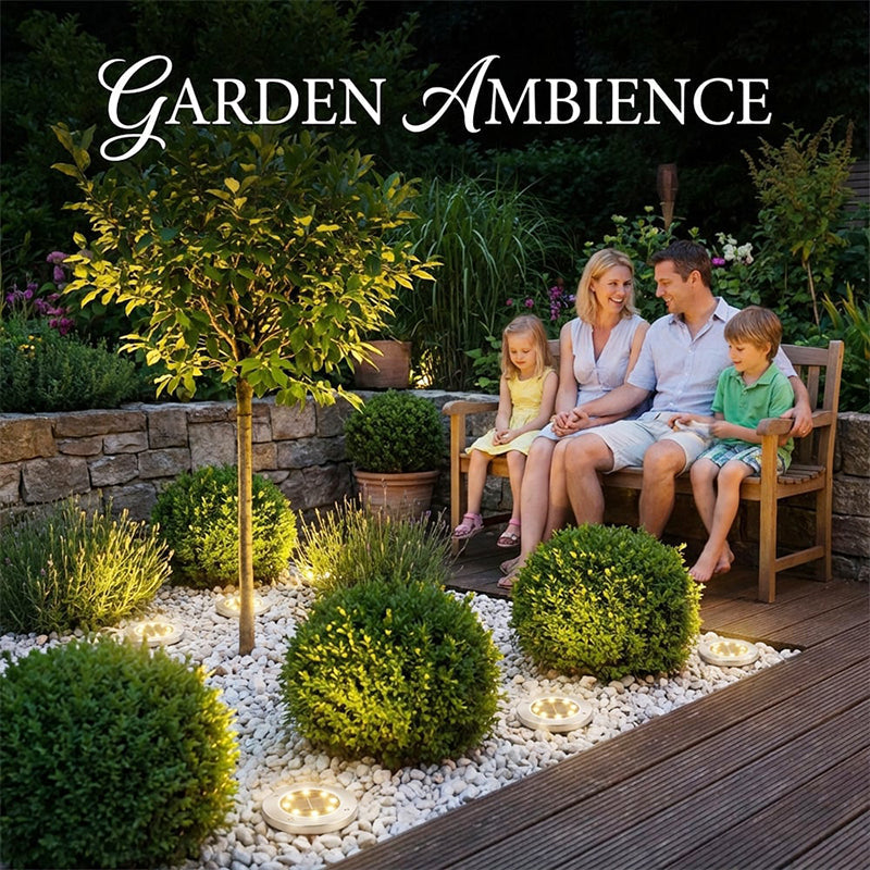 🔥 Hot sale 50% OFF🔥Stainless steel solar-powered ground light with 8 LED bulbs
