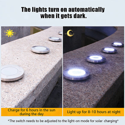 🔥 Hot sale 50% OFF🔥Stainless steel solar-powered ground light with 8 LED bulbs