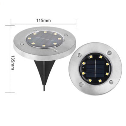 🔥 Hot sale 50% OFF🔥Stainless steel solar-powered ground light with 8 LED bulbs