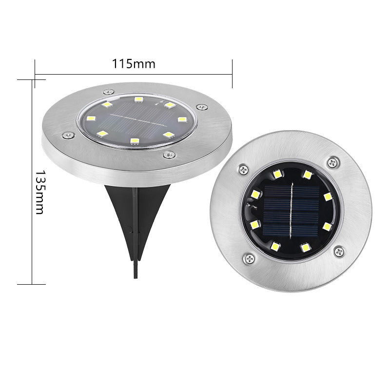 🔥 Hot sale 50% OFF🔥Stainless steel solar-powered ground light with 8 LED bulbs