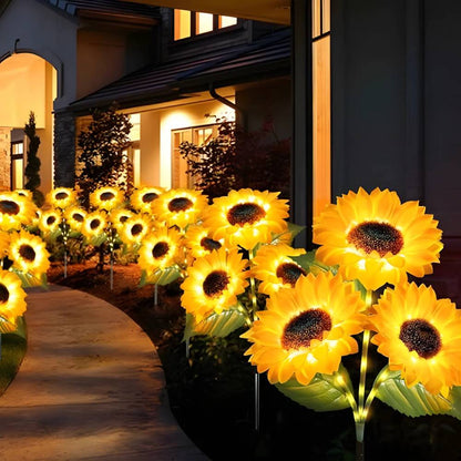 Solar Powered LED Flower Lawn Lamp