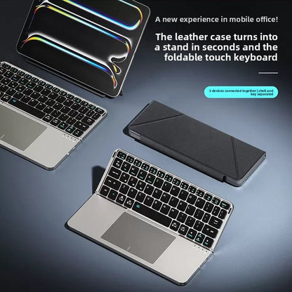 Wireless Bluetooth Folding Keyboard with Detachable Stand