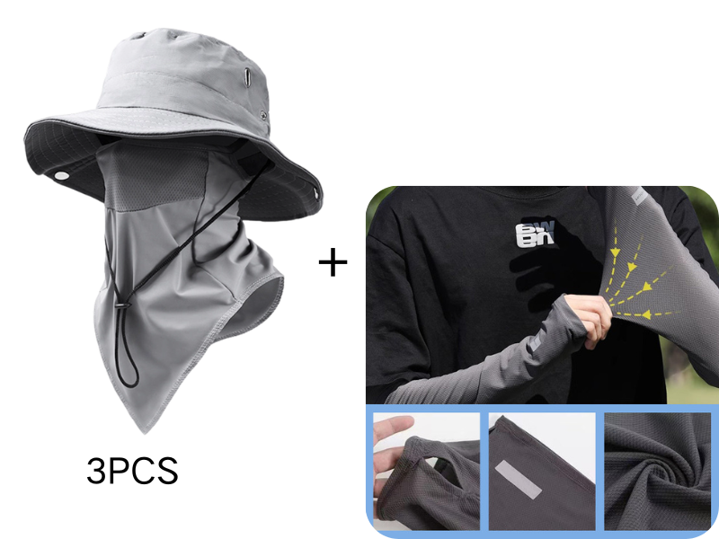 🧢 50% OFF NOW ! ⚡ Breathable Fisherman Hat with Detachable Face Mask – Sun Protection, Ventilated & Removable Mask Design ☀️