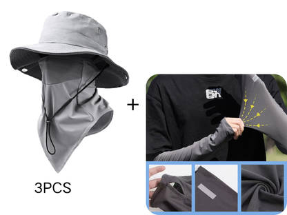 🧢 50% OFF NOW ! ⚡ Breathable Fisherman Hat with Detachable Face Mask – Sun Protection, Ventilated & Removable Mask Design ☀️
