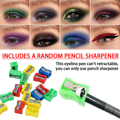 ✏️ 50% OFF NOW! 🌈 14-Pack Waterproof Colored Gel Eyeliner Pencil – Metallic & Shimmer Finishes, Smudge-Proof ✨