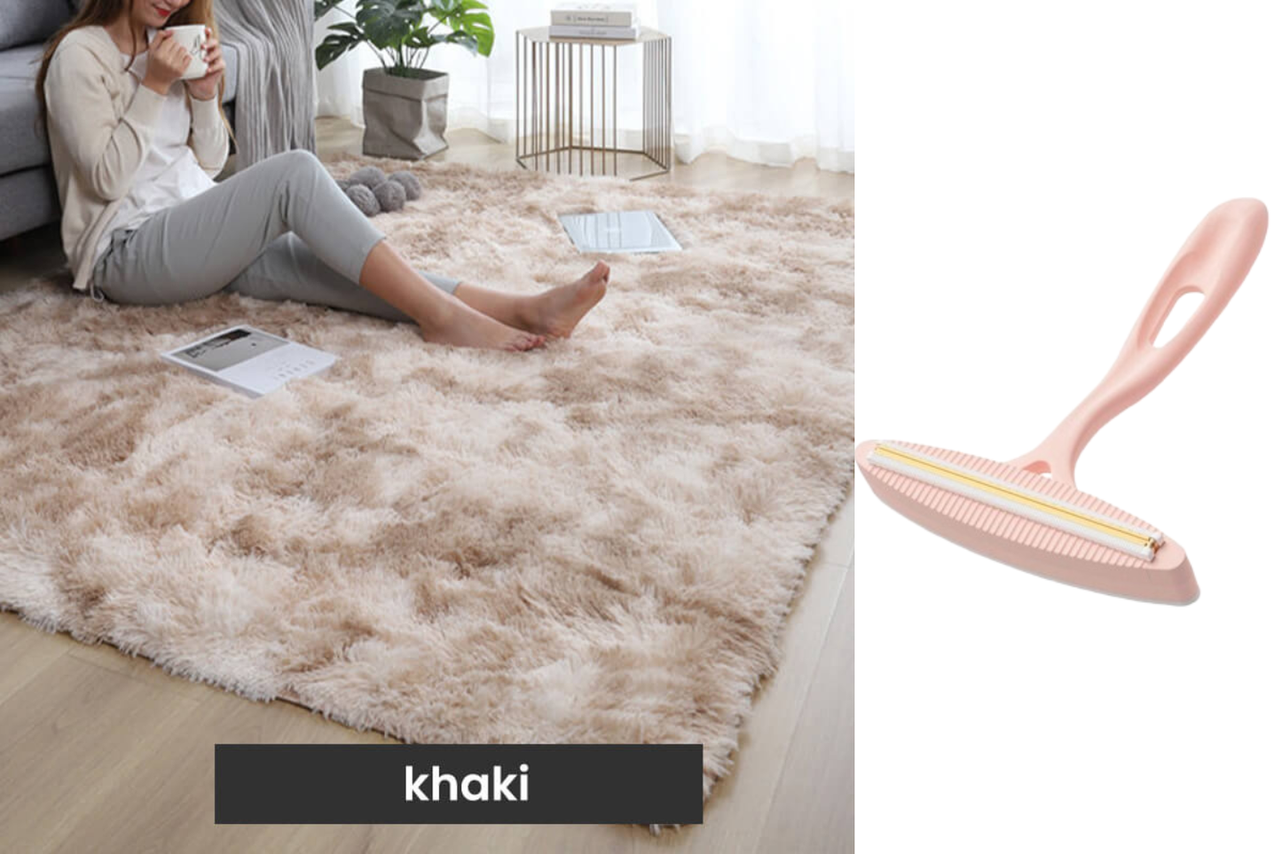 ⏳Limited-time 60% off⏰Plush Floor Mat with Gradient Color - High-Density Faux Fur & Non-Slip: Perfect for Living Room/Bedroom (Safe for Kids!)
