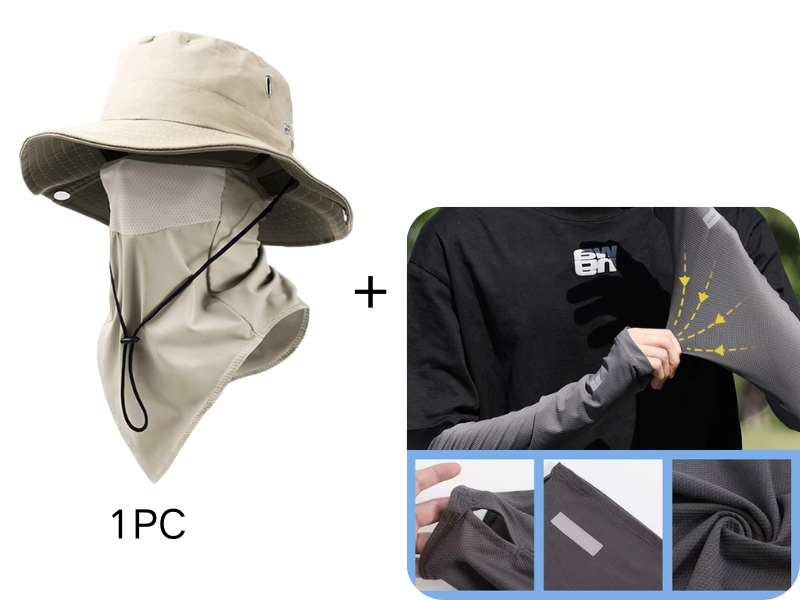 🧢 50% OFF NOW ! ⚡ Breathable Fisherman Hat with Detachable Face Mask – Sun Protection, Ventilated & Removable Mask Design ☀️