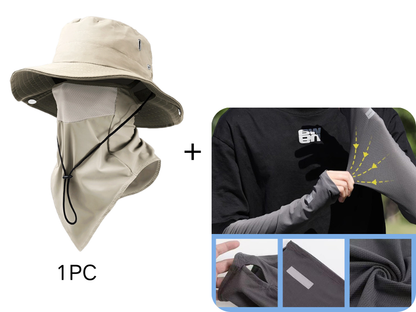 🧢 50% OFF NOW ! ⚡ Breathable Fisherman Hat with Detachable Face Mask – Sun Protection, Ventilated & Removable Mask Design ☀️