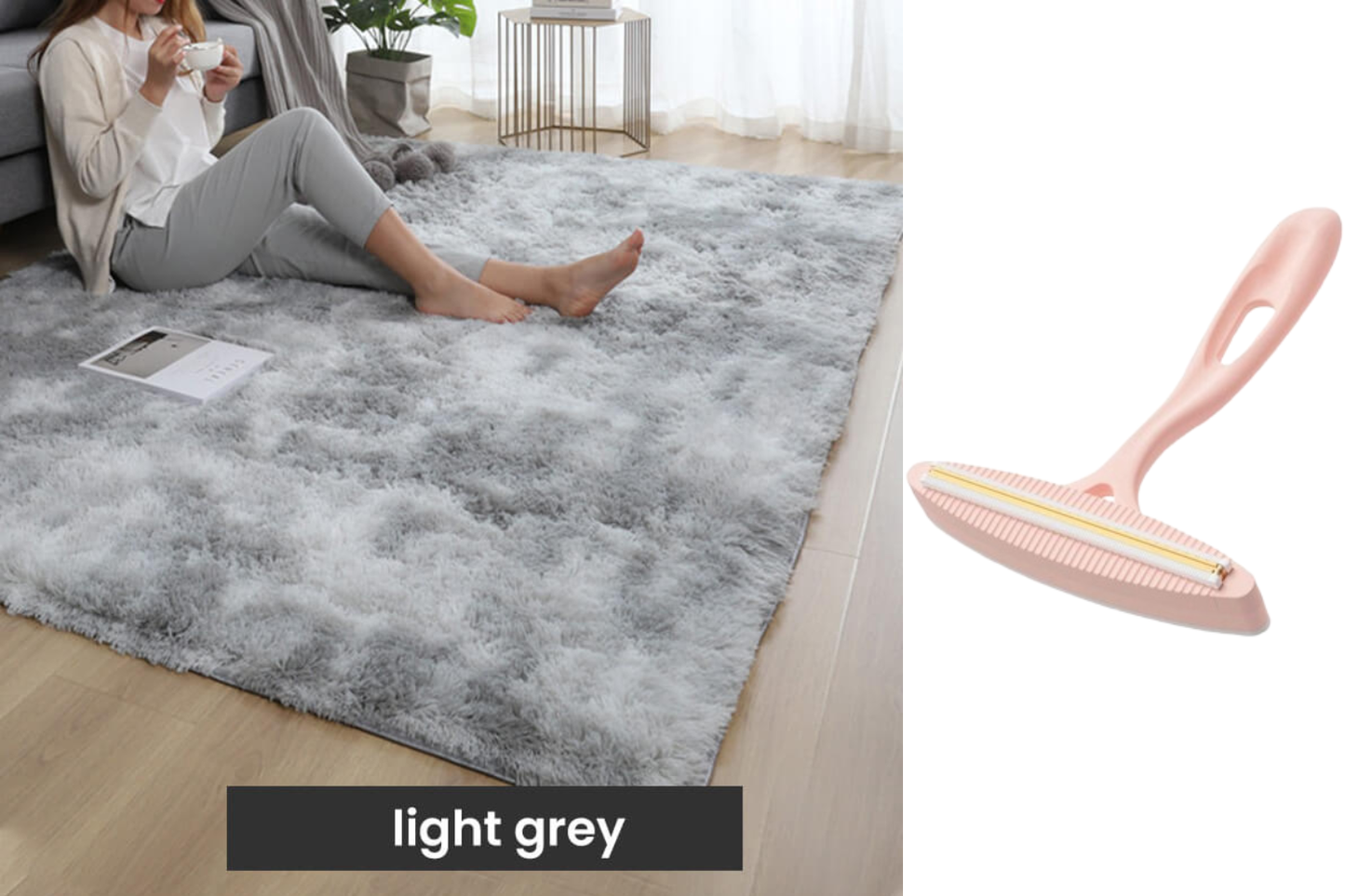 ⏳Limited-time 60% off⏰Plush Floor Mat with Gradient Color - High-Density Faux Fur & Non-Slip: Perfect for Living Room/Bedroom (Safe for Kids!)