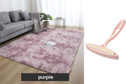 ⏳Limited-time 60% off⏰Plush Floor Mat with Gradient Color - High-Density Faux Fur & Non-Slip: Perfect for Living Room/Bedroom (Safe for Kids!)