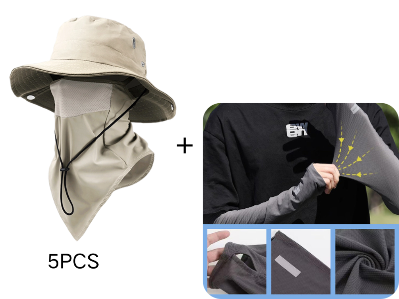 🧢 50% OFF NOW ! ⚡ Breathable Fisherman Hat with Detachable Face Mask – Sun Protection, Ventilated & Removable Mask Design ☀️