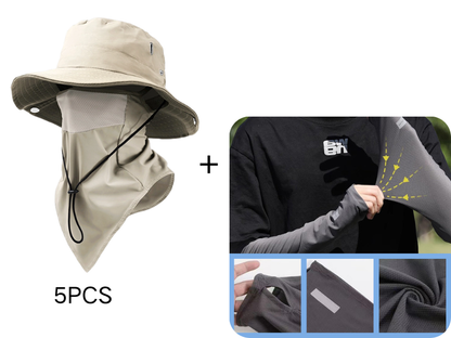 🧢 50% OFF NOW ! ⚡ Breathable Fisherman Hat with Detachable Face Mask – Sun Protection, Ventilated & Removable Mask Design ☀️