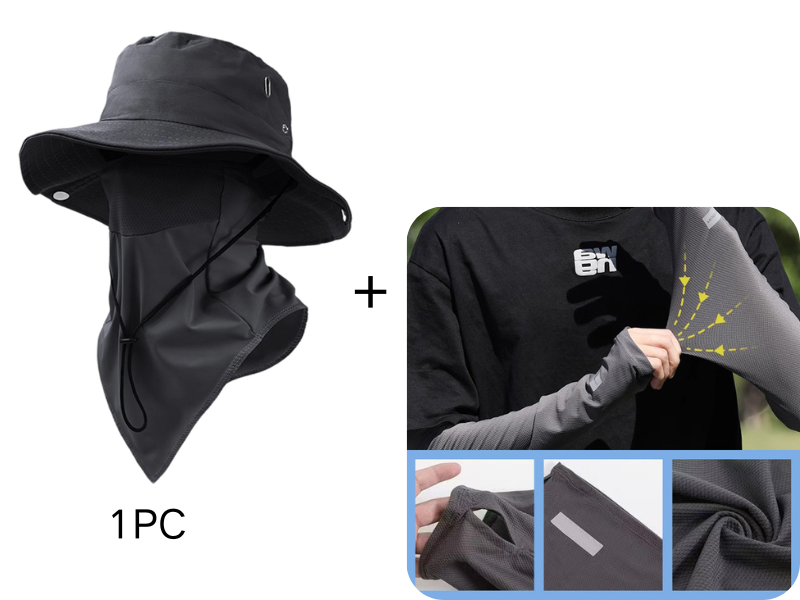 🧢 50% OFF NOW ! ⚡ Breathable Fisherman Hat with Detachable Face Mask – Sun Protection, Ventilated & Removable Mask Design ☀️