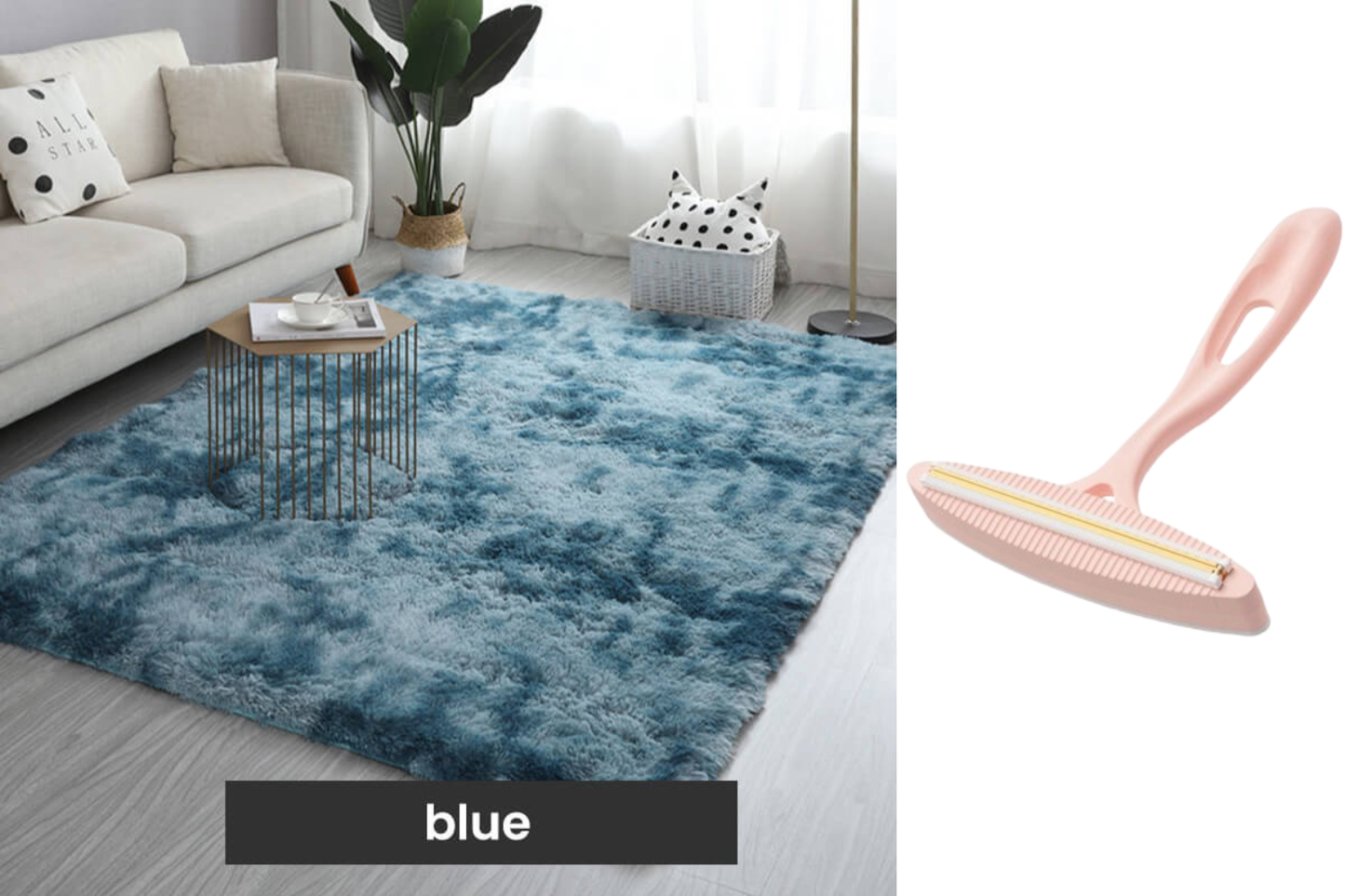 ⏳Limited-time 60% off⏰Plush Floor Mat with Gradient Color - High-Density Faux Fur & Non-Slip: Perfect for Living Room/Bedroom (Safe for Kids!)