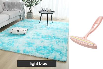 ⏳Limited-time 60% off⏰Plush Floor Mat with Gradient Color - High-Density Faux Fur & Non-Slip: Perfect for Living Room/Bedroom (Safe for Kids!)