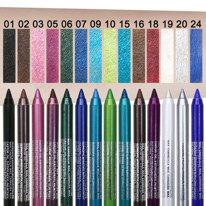 ✏️ 50% OFF NOW! 🌈 14-Pack Waterproof Colored Gel Eyeliner Pencil – Metallic & Shimmer Finishes, Smudge-Proof ✨