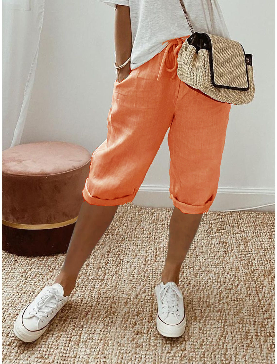 ⏳Time-Limited Special⏰Women's Casual Cotton Linen Capris