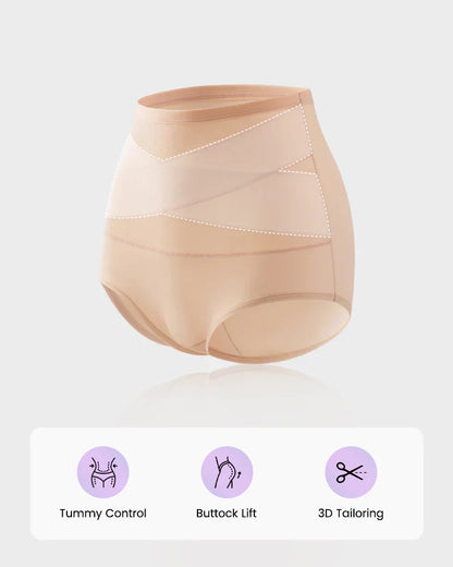 💕Limited Sale 50% OFF✨Plus-Size High-Waist Cross Tummy Control Panties