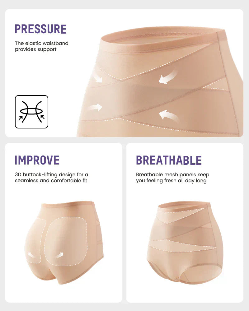 💕Limited Sale 50% OFF✨Plus-Size High-Waist Cross Tummy Control Panties