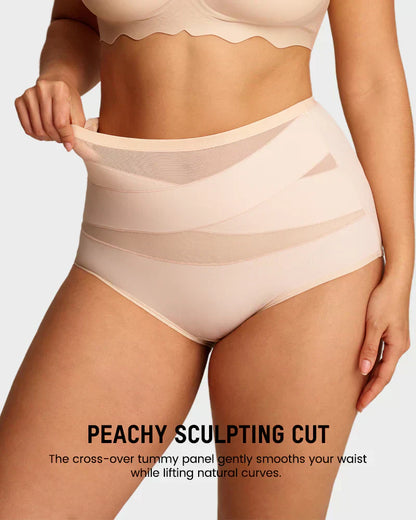 💕Limited Sale 50% OFF✨Plus-Size High-Waist Cross Tummy Control Panties