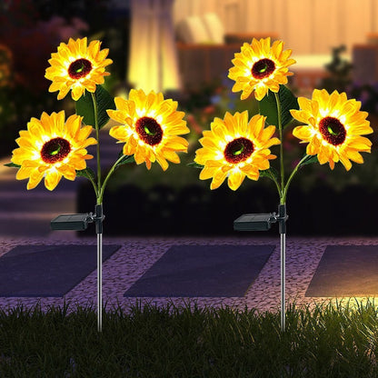 Solar Powered LED Flower Lawn Lamp