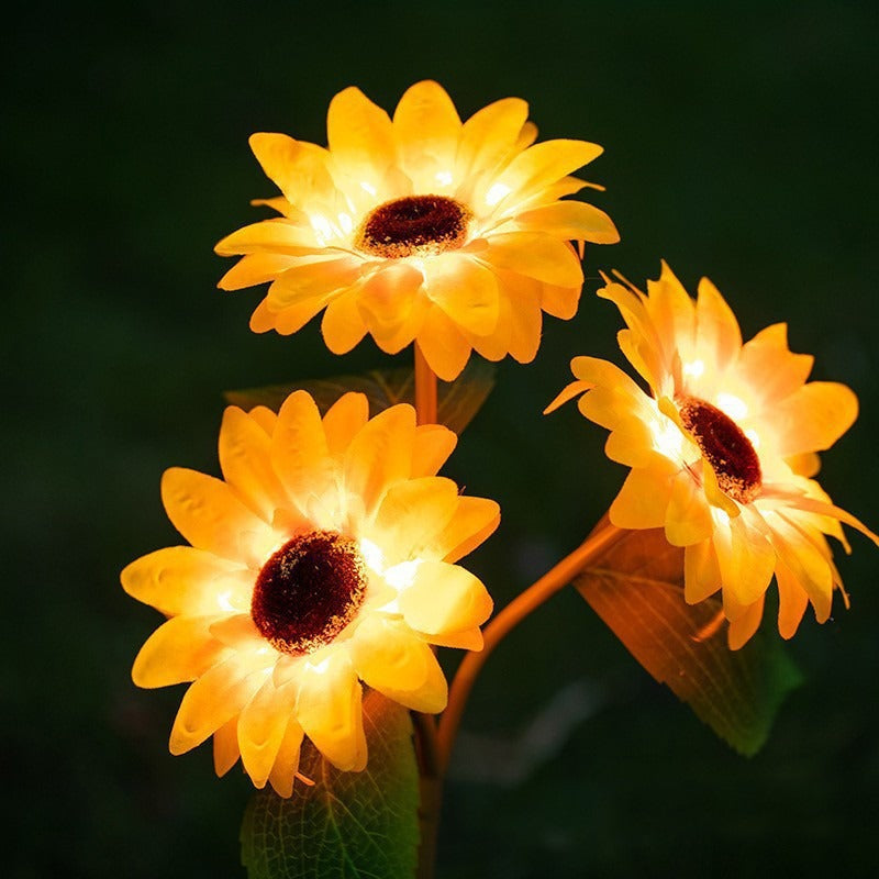 Solar Powered LED Flower Lawn Lamp