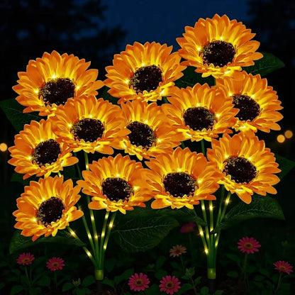 Solar Powered LED Flower Lawn Lamp