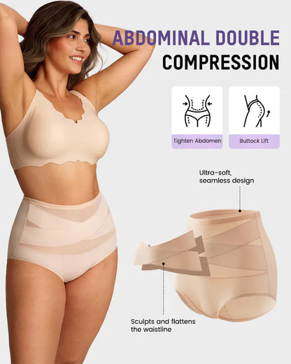 💕Limited Sale 50% OFF✨Plus-Size High-Waist Cross Tummy Control Panties