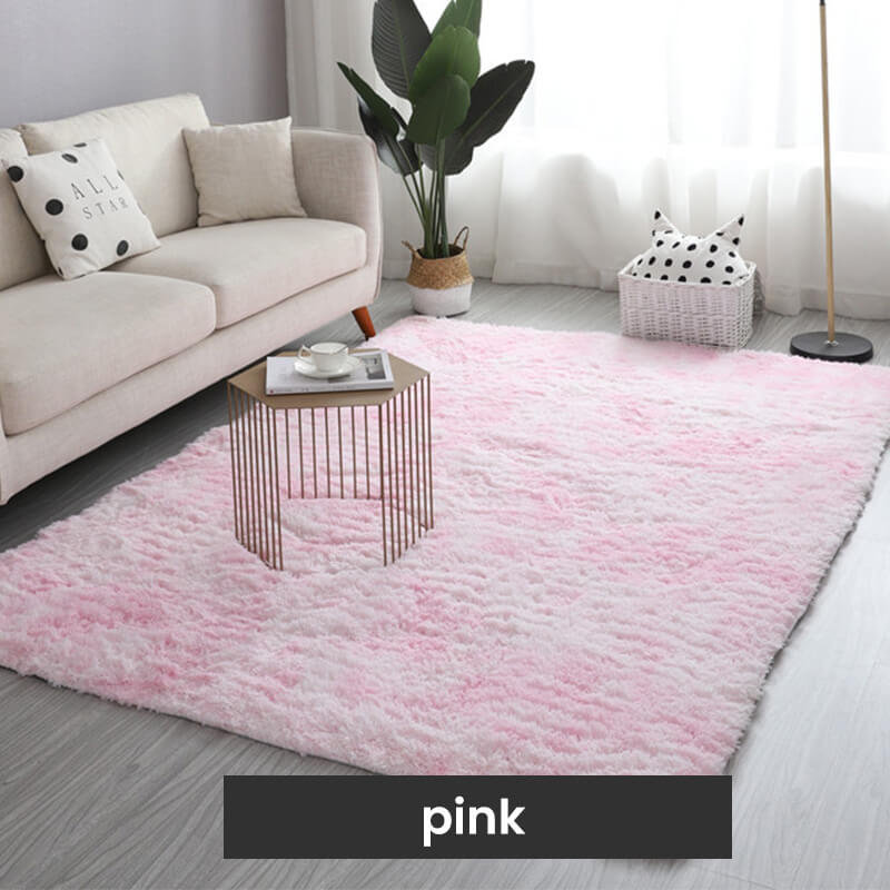⏳Limited-time 60% off⏰Plush Floor Mat with Gradient Color - High-Density Faux Fur & Non-Slip: Perfect for Living Room/Bedroom (Safe for Kids!)