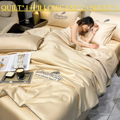 🔥Hot Sale 49% Off🎁 Stay Cool This Summer! 🛏️ Ultra-Light Ice Silk Quilt ❄️Free Shipping