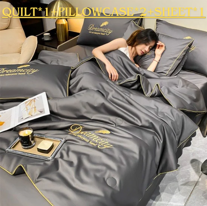 🔥Hot Sale 49% Off🎁 Stay Cool This Summer! 🛏️ Ultra-Light Ice Silk Quilt ❄️Free Shipping