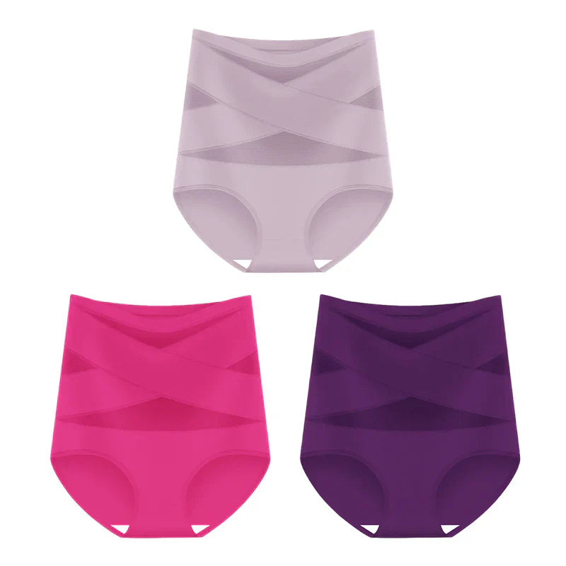 💕Limited Sale 50% OFF✨Plus-Size High-Waist Cross Tummy Control Panties