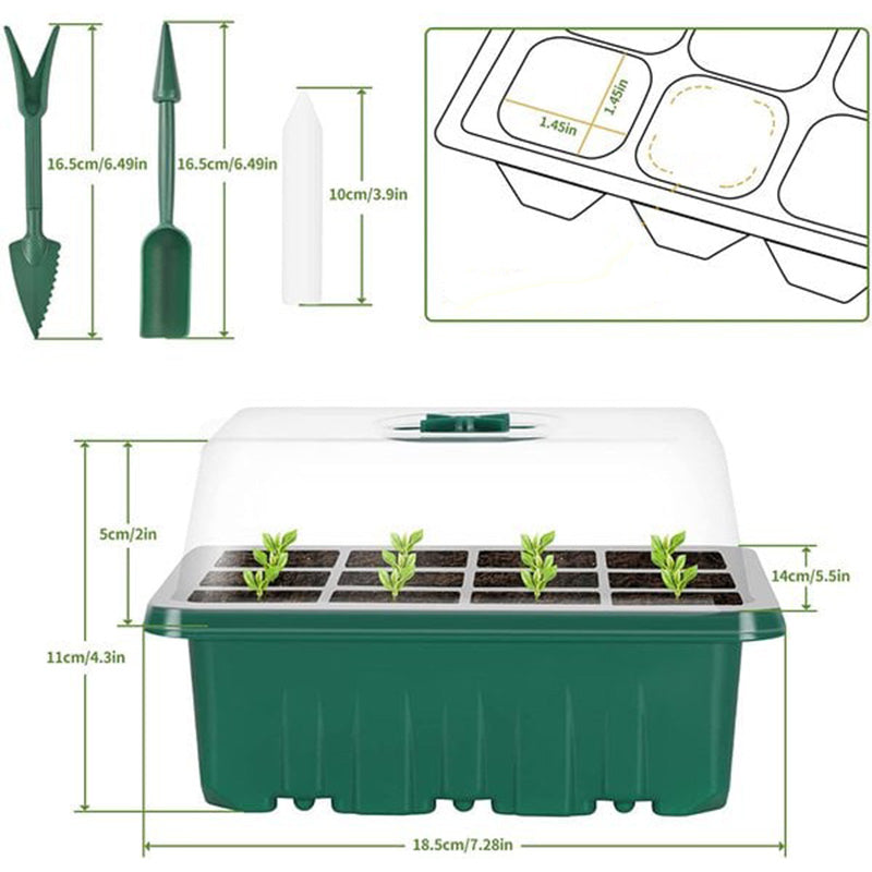 💎50% OFF! 💎 Grow Trays with Grow Light – Humidity Control, Transparent, and Full-Spectrum Light 🌱💡