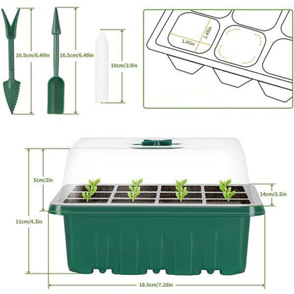 💎50% OFF! 💎 Grow Trays with Grow Light – Humidity Control, Transparent, and Full-Spectrum Light 🌱💡