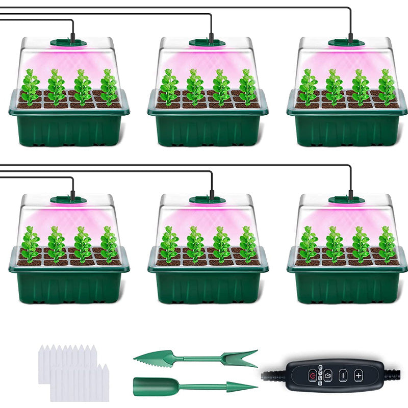 💎50% OFF! 💎 Grow Trays with Grow Light – Humidity Control, Transparent, and Full-Spectrum Light 🌱💡