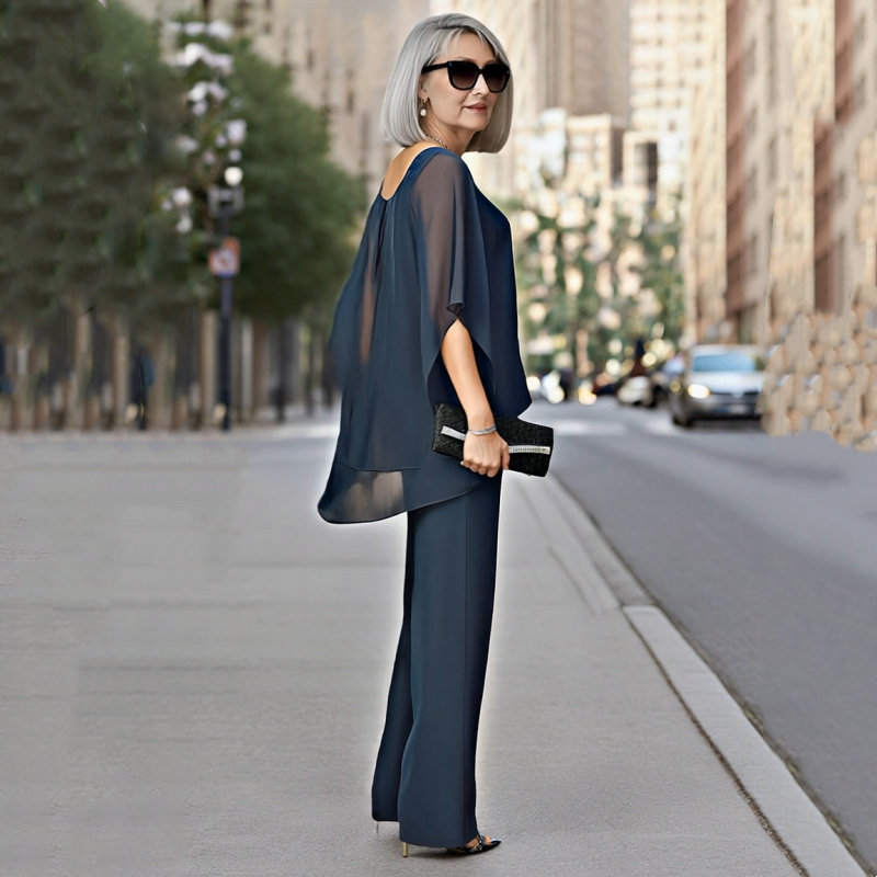 💎 50% OFF – LIMITED TIME! 💎 Women’s Irregular Chiffon Top & Wide-Leg Pants 2-Piece Set – Flowy, Elegant & Effortlessly Chic 👚👖