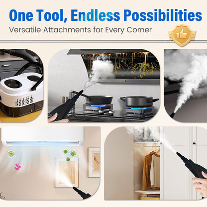 🥳2026 HOT SALE⏰ 50% OFF! High‑Temp Steam Cleaner – 105°C steam, 15s heat‑up. Kills 99.9% germs, no chemicals. 6 levels, large 1100ml tank. Multi‑surface magic! 🔥✨