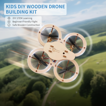 🎁🔥 HOT SALE 50%OFF 🔥🧩 DIY Wooden Drone Building Kit 🚁