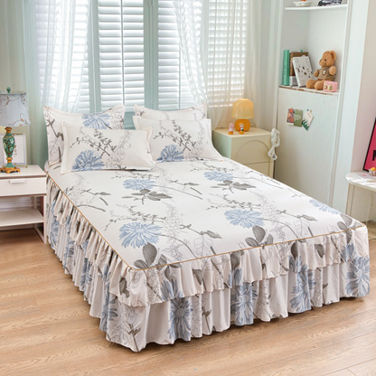 🛏️ 50% OFF NOW! 🎀 3-Piece Ruffled Bed Skirt Set – Elegant Design, Easy Fit & Complete Coverage 🛌