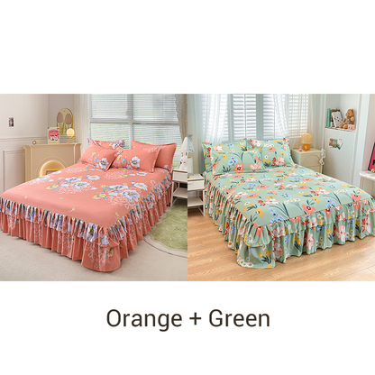 🛏️ 50% OFF NOW! 🎀 3-Piece Ruffled Bed Skirt Set – Elegant Design, Easy Fit & Complete Coverage 🛌