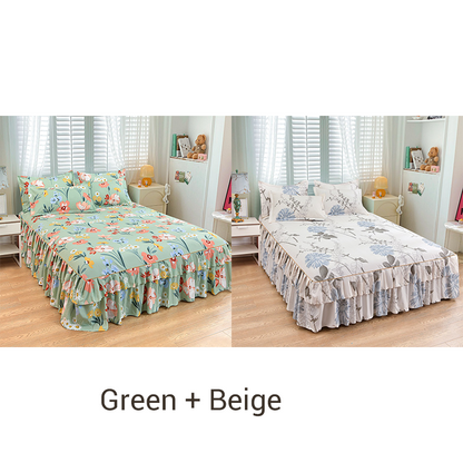 🛏️ 50% OFF NOW! 🎀 3-Piece Ruffled Bed Skirt Set – Elegant Design, Easy Fit & Complete Coverage 🛌