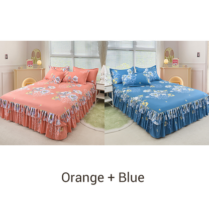 🛏️ 50% OFF NOW! 🎀 3-Piece Ruffled Bed Skirt Set – Elegant Design, Easy Fit & Complete Coverage 🛌