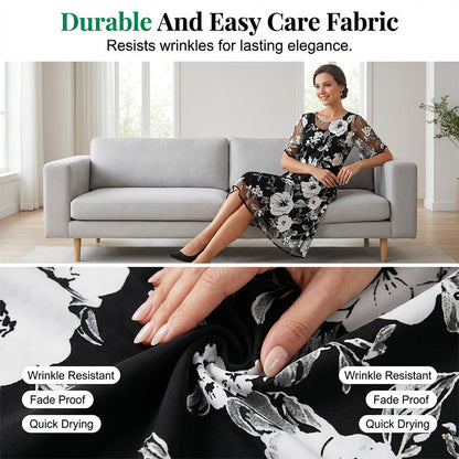 ⏰🔥LIMITED TIME 50% OFF! 🌸 Women’s Elegant Floral Print Chiffon Dress – Flowing, Lightweight & Perfect for Any Occasion ✨💃