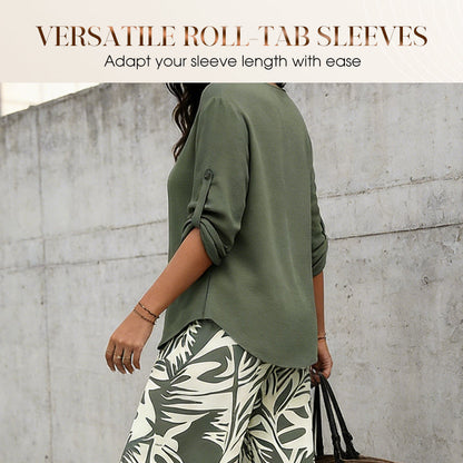 🥳2026 HOT SALE 50% OFF! 🥳 💞Women's V-Neck Blouse & Printed Wide-Leg Pants Set