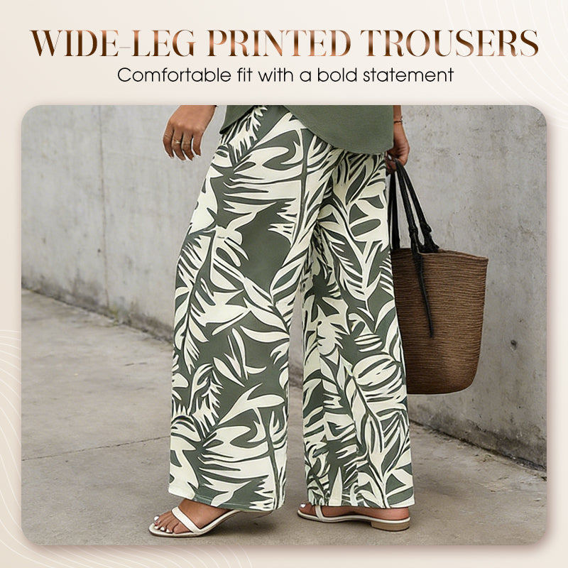 🥳2026 HOT SALE 50% OFF! 🥳 💞Women's V-Neck Blouse & Printed Wide-Leg Pants Set