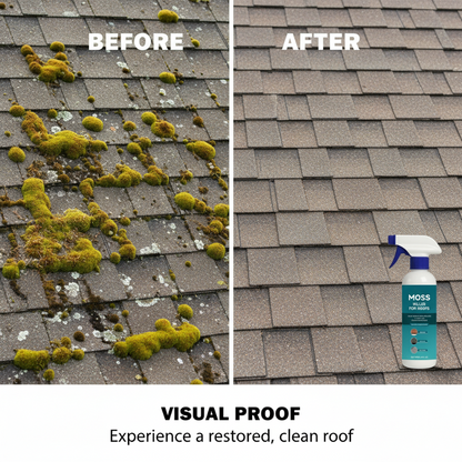 🌟LAST DAY BUY 2 GET 1 FREE!!🌧️ Multi-Surface Roof Moss & Algae Cleaner Spray – Spray, Rinse, and Watch It Shine! 🏠✨ Tough on moss, gentle on plants – a cleaner roof in minutes. 🌿💧