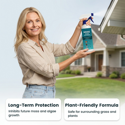 🌟LAST DAY BUY 2 GET 1 FREE!!🌧️ Multi-Surface Roof Moss & Algae Cleaner Spray – Spray, Rinse, and Watch It Shine! 🏠✨ Tough on moss, gentle on plants – a cleaner roof in minutes. 🌿💧