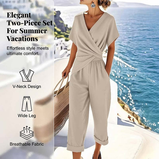 🎁2026 New arrivals 50% OFF💥💃 Elegant V-neck and waist accent – instantly create a feminine look!