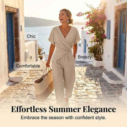 🎁2026 New arrivals 50% OFF💥💃 Elegant V-neck and waist accent – instantly create a feminine look!